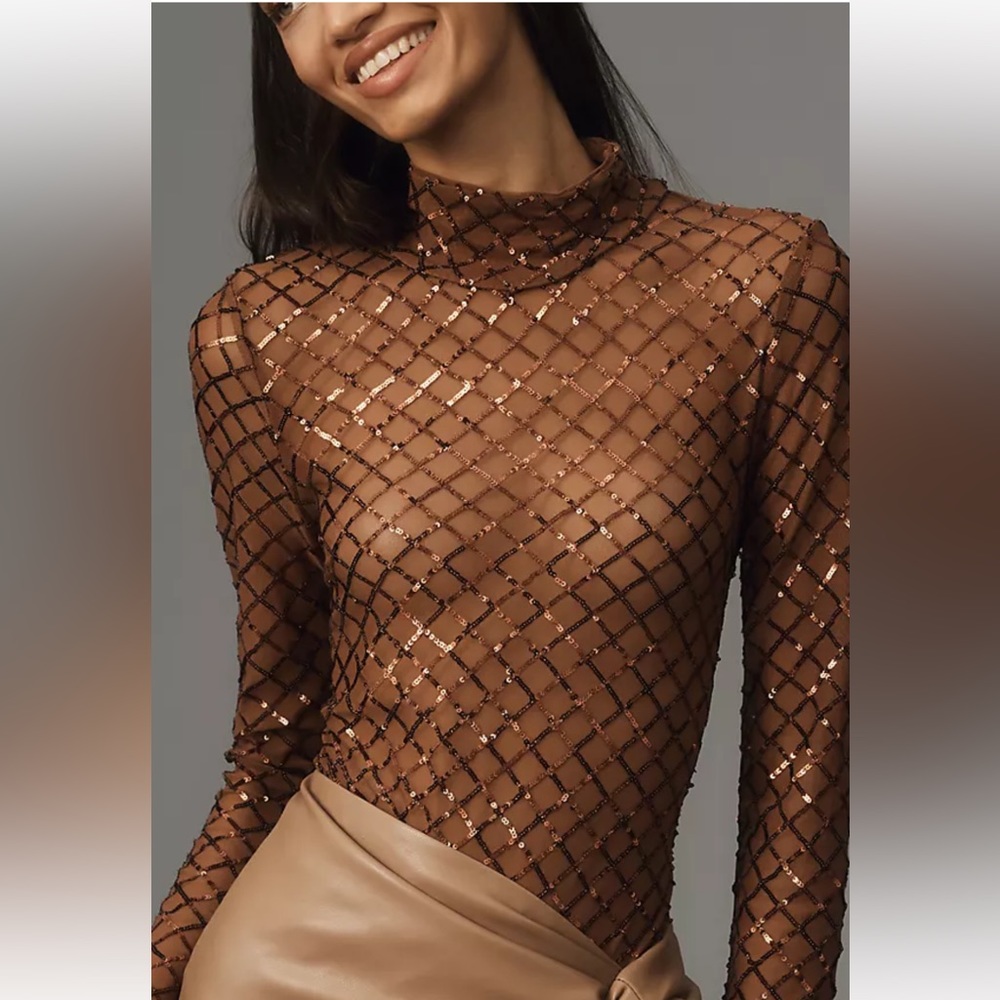 Pilcro Turtleneck Sequin Top- perfect for New Years!
